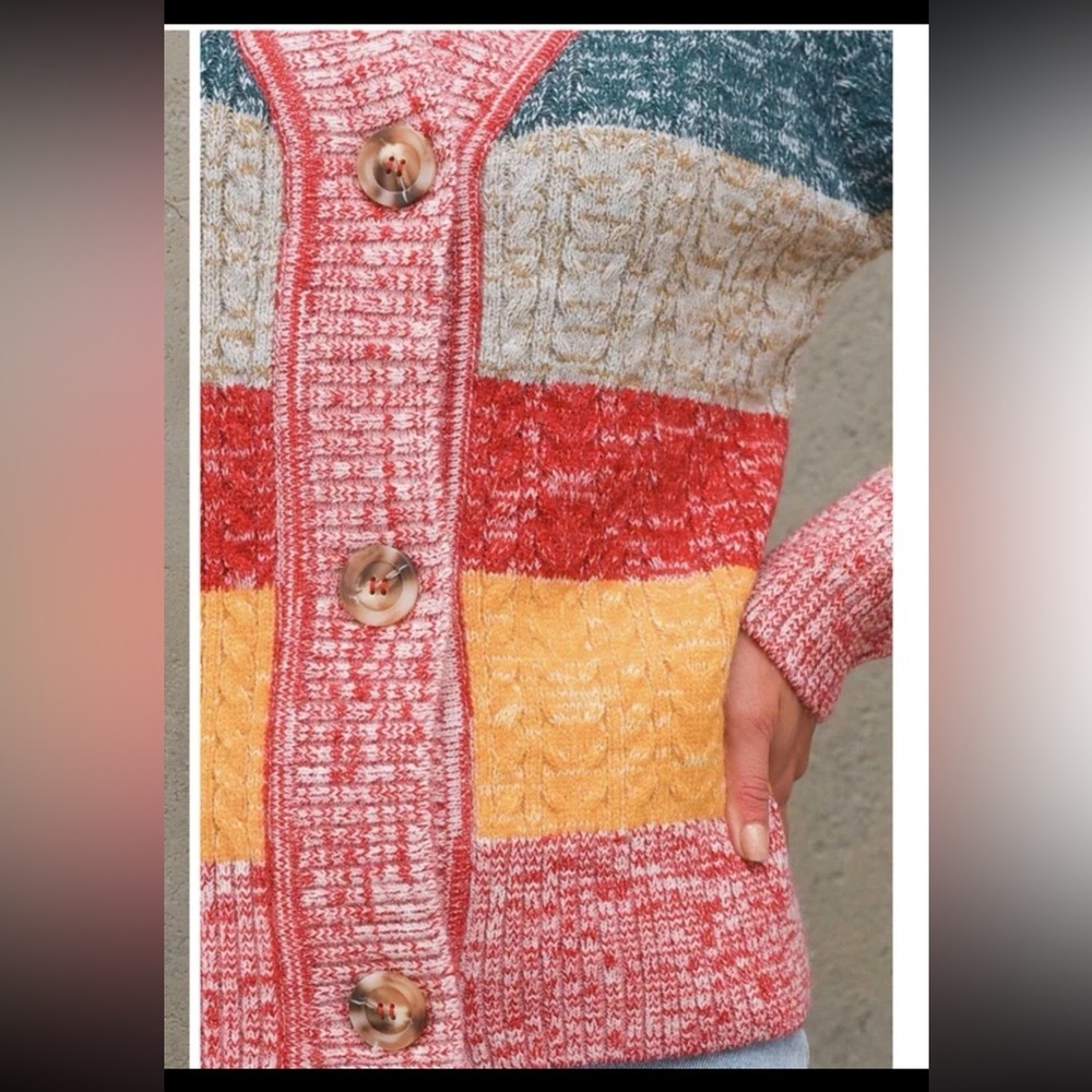 GLAMOROUS DARK RED MULTI MELANGE CARDIGAN
Size US 8 - Picture 6 of 12